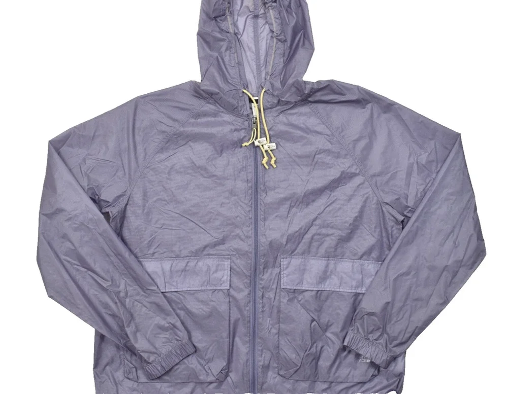 The North Face Men's Large Purple Hooded Windbreaker Full Zip Light Jacket